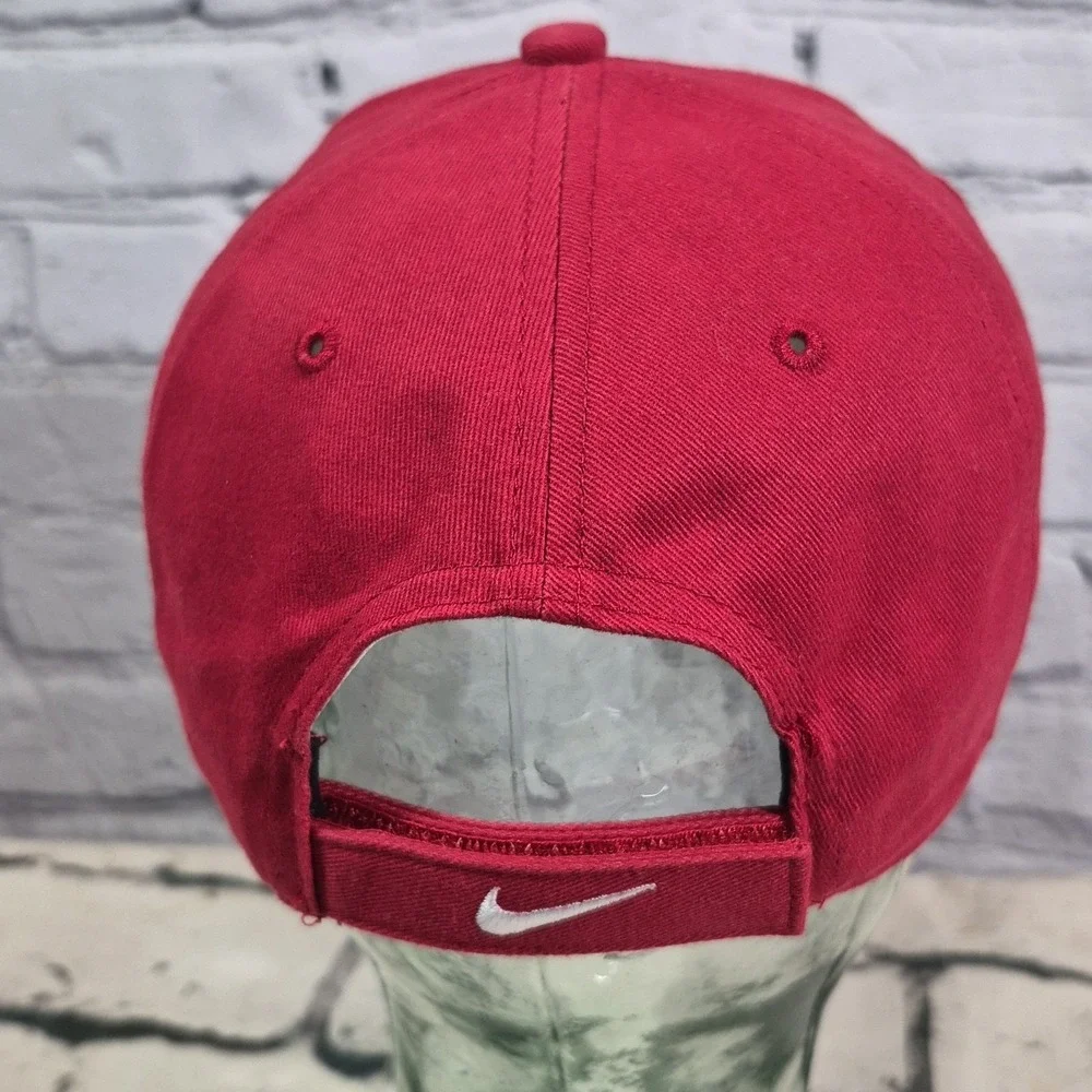 Nike Retro Baseball Cap Red White Swoosh Just Do It One Size Hat‎